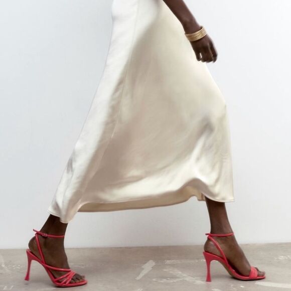 NWT ZARA Women’s Hot Pink High Heeled Strap Sandals size (41) US 10 - Picture 10 of 16